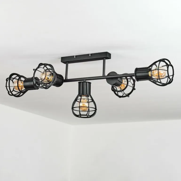 Plafonnier Pila Noir, 5 lumières