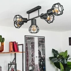 Plafonnier Pila Noir, 5 lumières