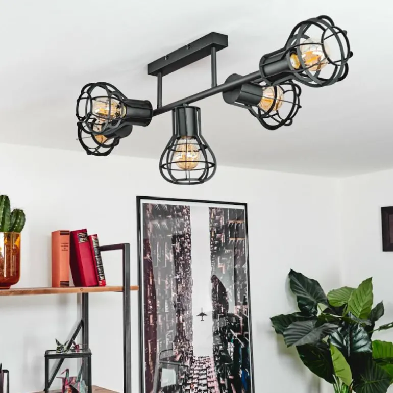 Plafonnier Pila Noir, 5 lumières