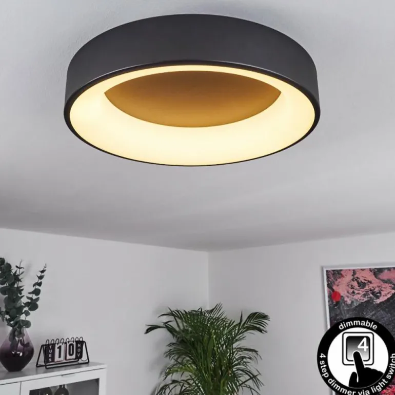 Plafonnier Pine LED Noir, 1 lumière