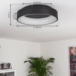 Plafonnier Pine LED Noir, 1 lumière