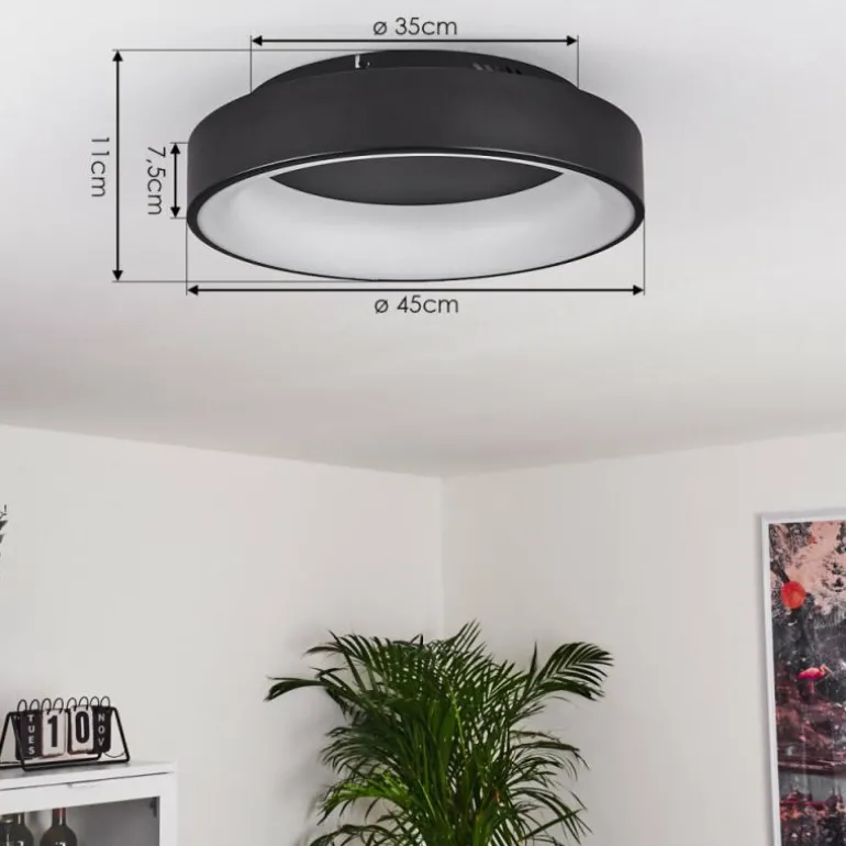 Plafonnier Pine LED Noir, 1 lumière