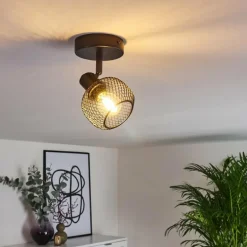 Plafonnier Pipisu Noir, 1 lumière