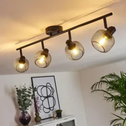 Plafonnier Pipisu Noir, 4 lumières