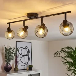 Plafonnier Pipisu Noir, 4 lumières