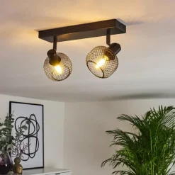 Plafonnier Pipisu Noir, 2 lumières