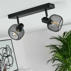 Plafonnier Pipisu Noir, 2 lumières