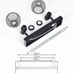 Plafonnier Pipisu Noir, 2 lumières