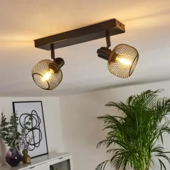 Plafonnier Pipisu Noir, 2 lumières