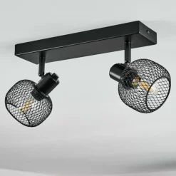 Plafonnier Pipisu Noir, 2 lumières