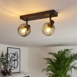 Plafonnier Pipisu Noir, 2 lumières