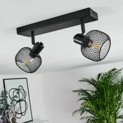 Plafonnier Pipisu Noir, 2 lumières