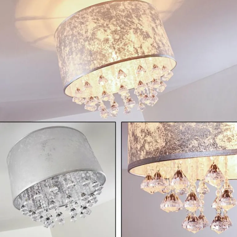 Plafonnier Pirinoa Argenté, 1 lumière