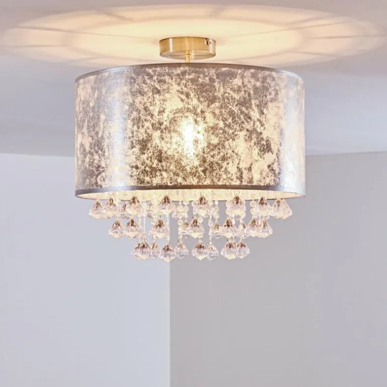 Plafonnier Pirinoa Argenté, 1 lumière