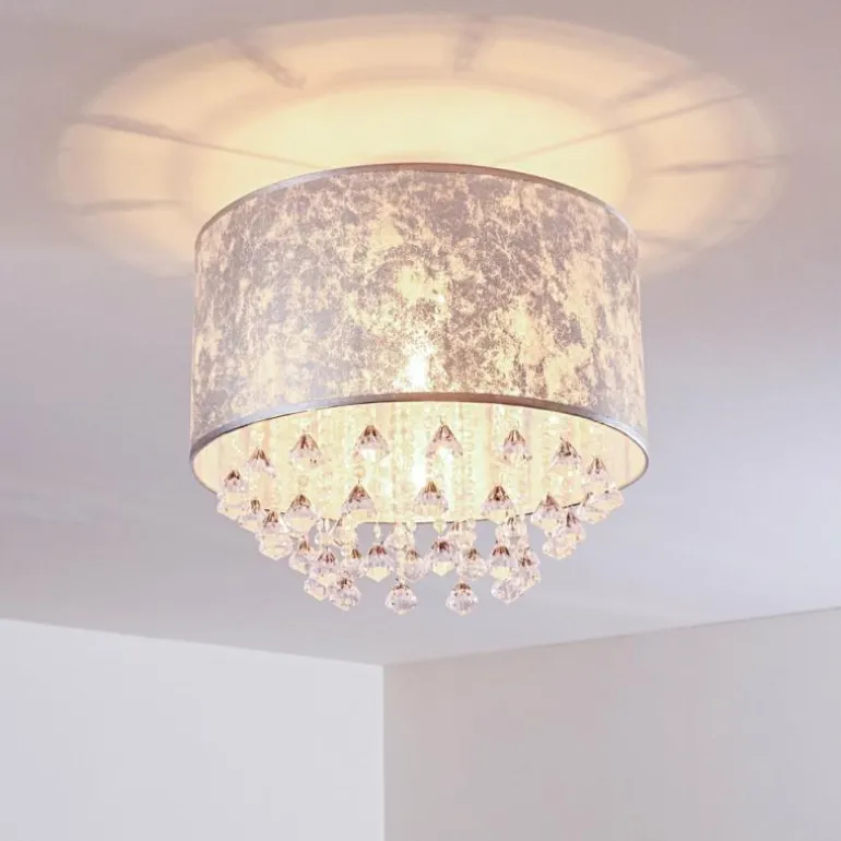 Plafonnier Pirinoa Argenté, 1 lumière