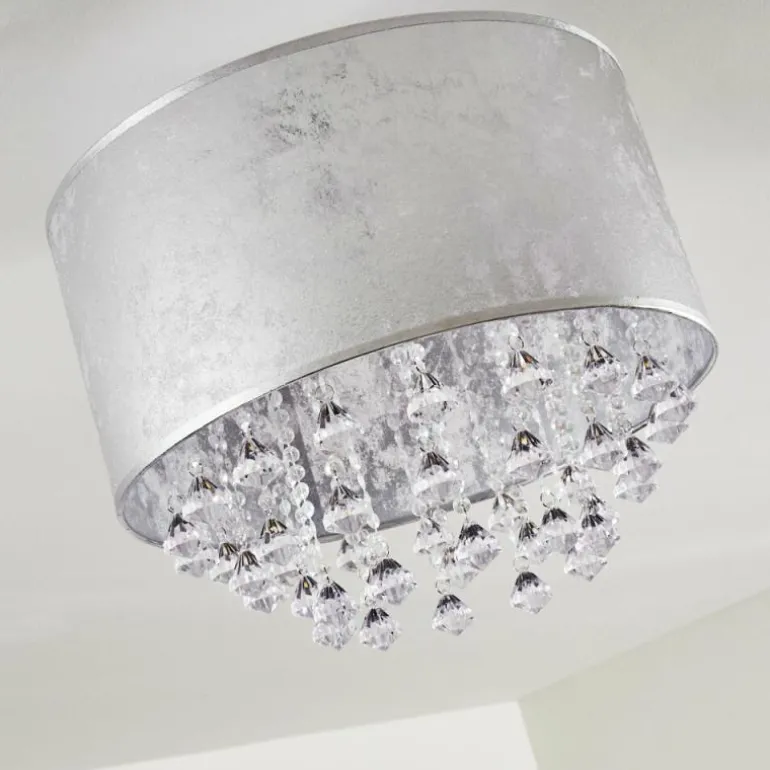 Plafonnier Pirinoa Argenté, 1 lumière