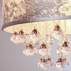 Plafonnier Pirinoa Argenté, 1 lumière