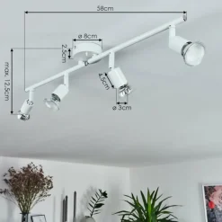 Plafonnier Planes LED Blanc, 4 lumières