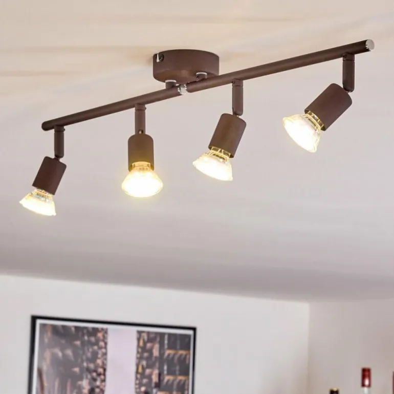 Plafonnier Planes LED Rouille, 4 lumières