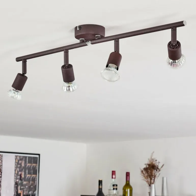 Plafonnier Planes LED Rouille, 4 lumières