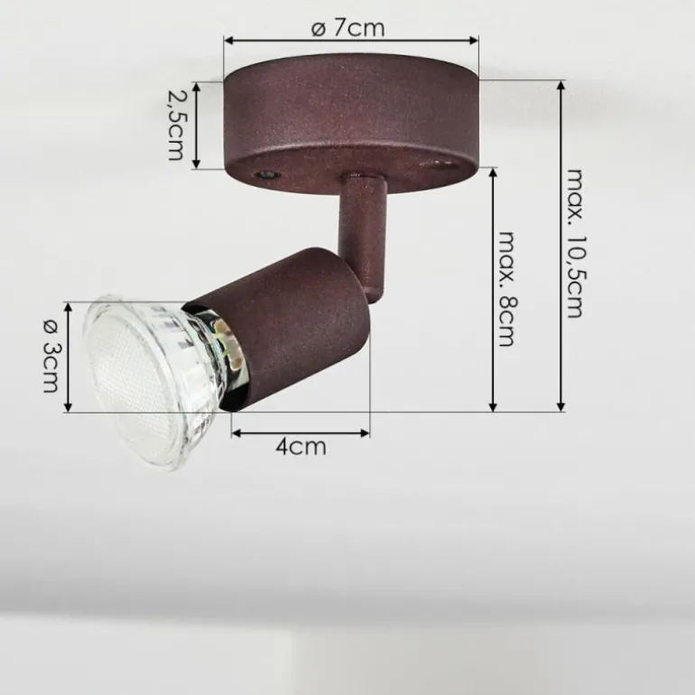 Plafonnier Planes LED Rouille, 1 lumière