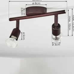 Plafonnier Planes LED Rouille, 2 lumières