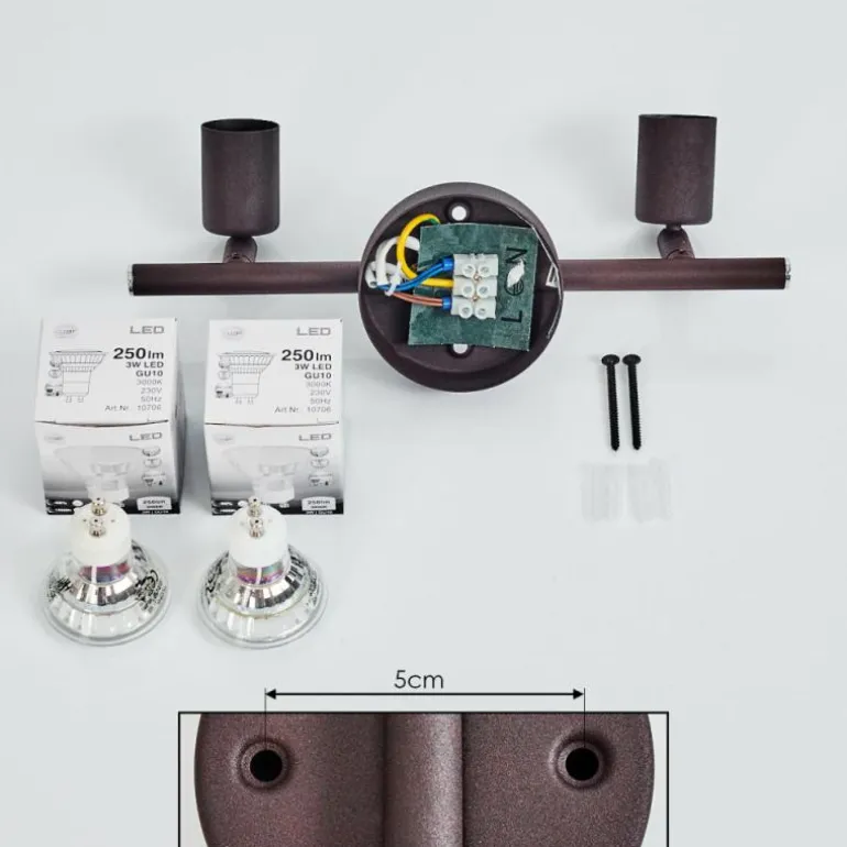 Plafonnier Planes LED Rouille, 2 lumières