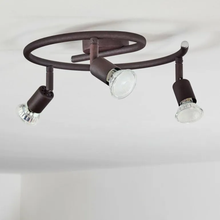 Plafonnier Planes LED Rouille, 3 lumières