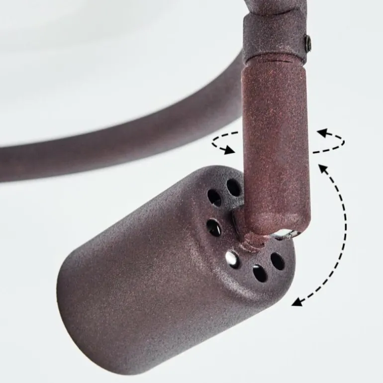 Plafonnier Planes LED Rouille, 3 lumières