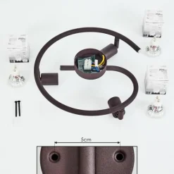 Plafonnier Planes LED Rouille, 3 lumières