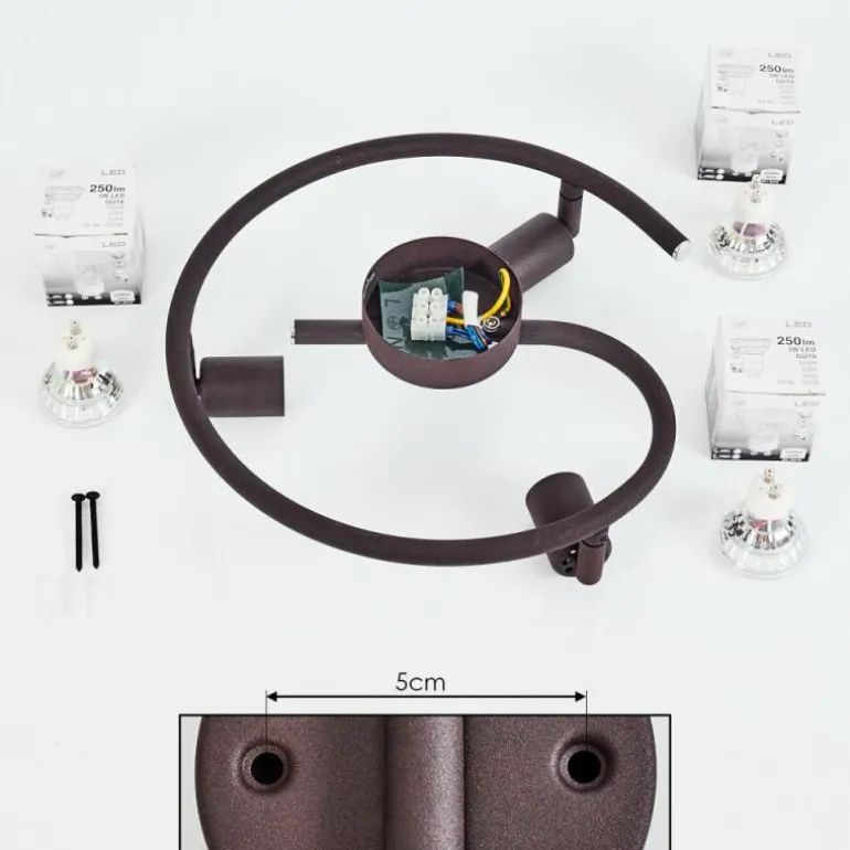 Plafonnier Planes LED Rouille, 3 lumières