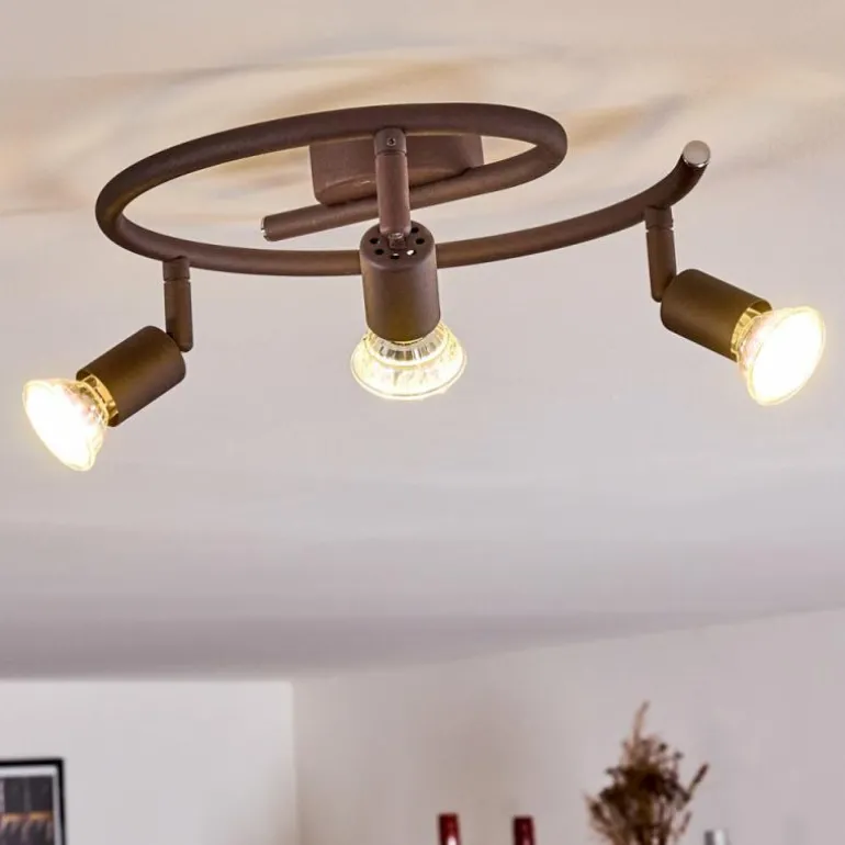 Plafonnier Planes LED Rouille, 3 lumières