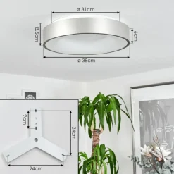 Plafonnier Playas LED Argenté, Blanc, 1 lumière