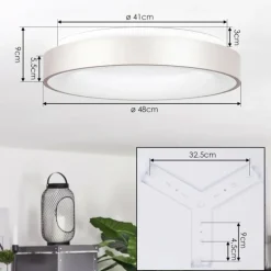 Plafonnier Playas LED Argenté, Blanc, 1 lumière