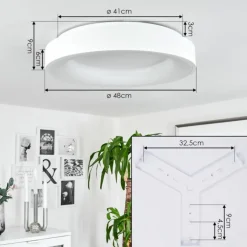 Plafonnier Playas LED Blanc, 1 lumière