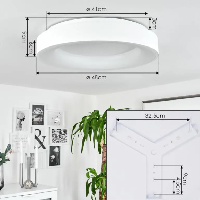 Plafonnier Playas LED Blanc, 1 lumière