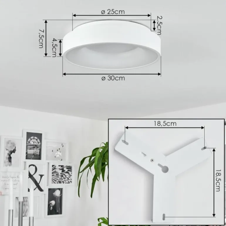 Plafonnier Playas LED Blanc, 1 lumière