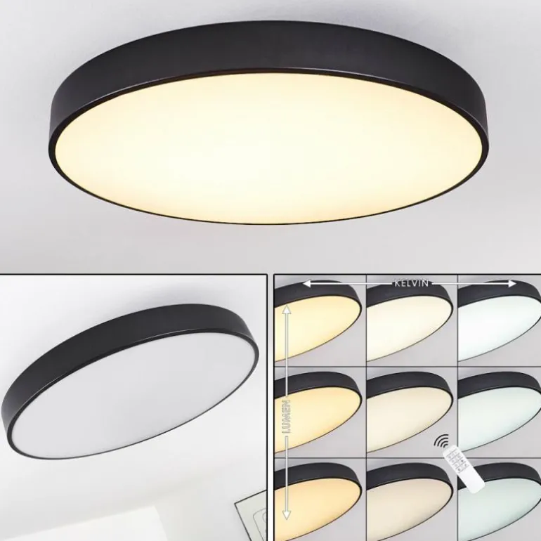 Plafonnier Plovdiv LED Blanc, 1 lumière, Télécommandes