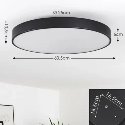 Plafonnier Plovdiv LED Blanc, 1 lumière, Télécommandes