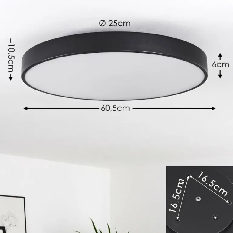 Plafonnier Plovdiv LED Blanc, 1 lumière, Télécommandes