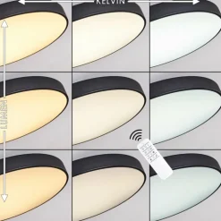 Plafonnier Plovdiv LED Blanc, 1 lumière, Télécommandes