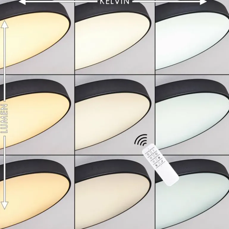 Plafonnier Plovdiv LED Blanc, 1 lumière, Télécommandes