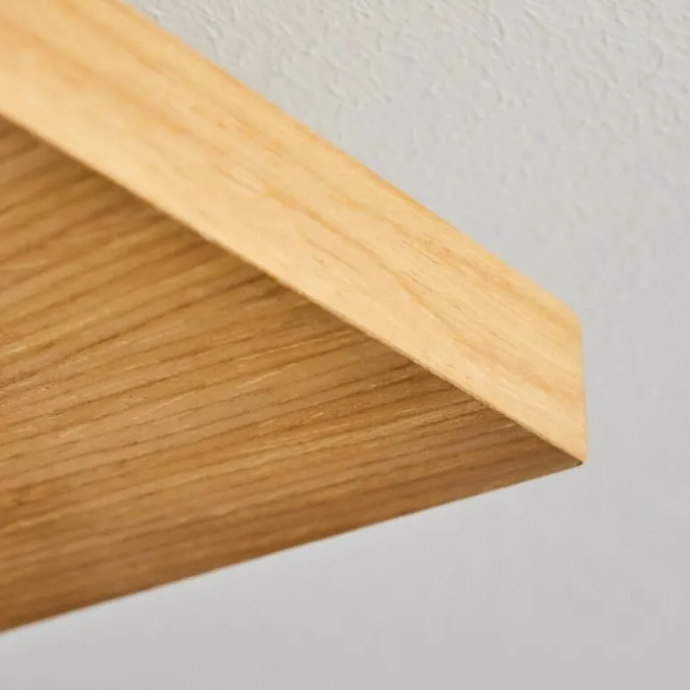 Plafonnier Pompu LED Bois clair, Noir, 1 lumière