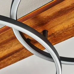 Plafonnier Pompu LED Bois foncé, Noir, 3 lumières