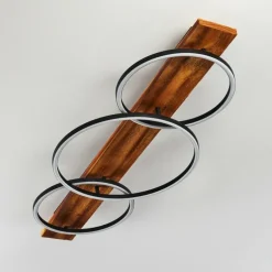 Plafonnier Pompu LED Bois foncé, Noir, 3 lumières