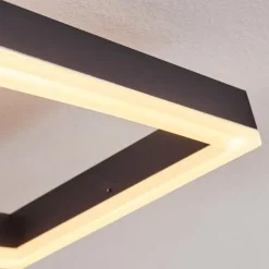 Plafonnier Pourao LED Noir, Blanc, 1 lumière, Télécommandes