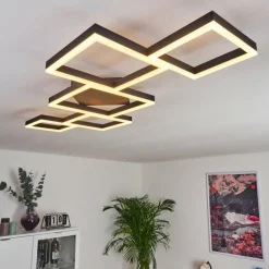 Plafonnier Pourao LED Noir, Blanc, 1 lumière, Télécommandes