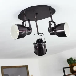 Plafonnier Presa Bronze, Crème, 3 lumières