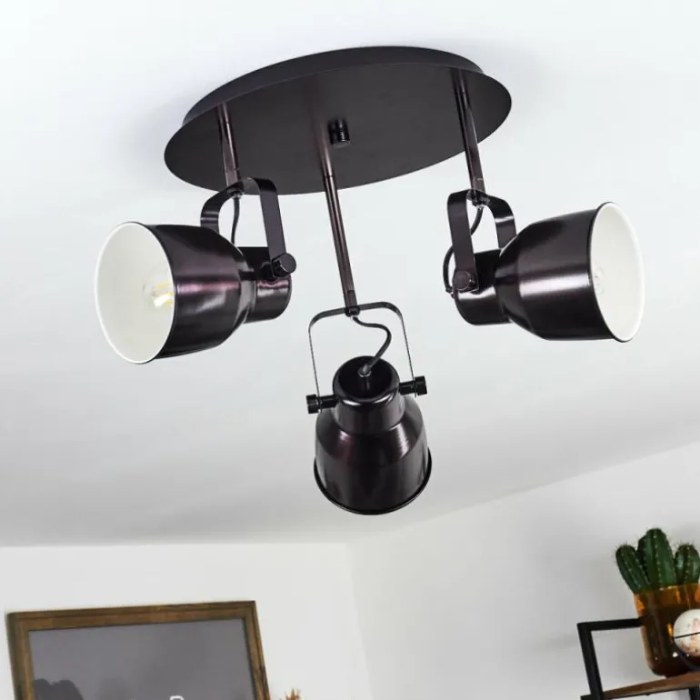 Plafonnier Presa Bronze, Crème, 3 lumières