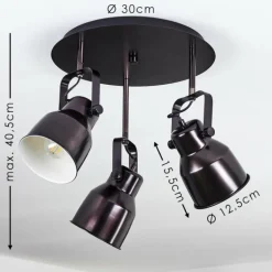 Plafonnier Presa Bronze, Crème, 3 lumières